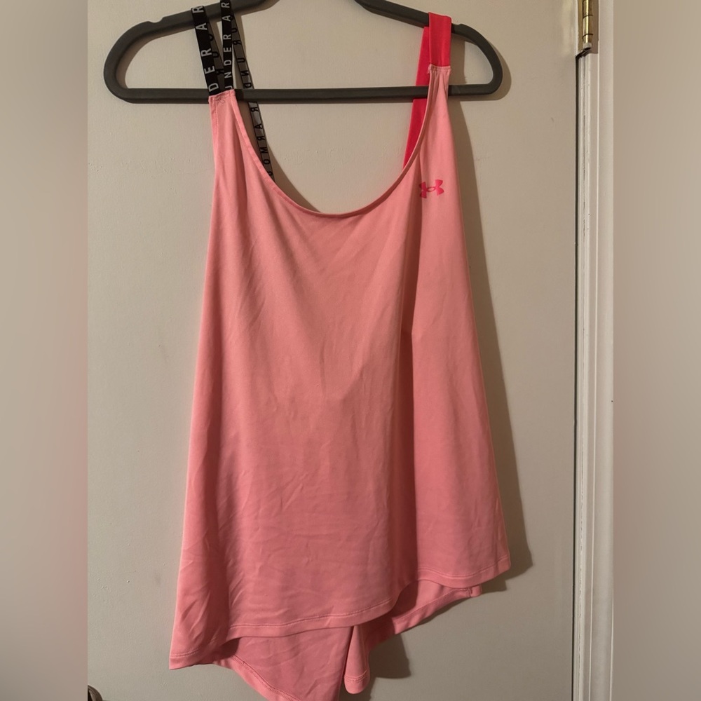 COPY - UNDER ARMOUR PINK CROSSBACK LOOSE TANK PLUS ATHLETIC